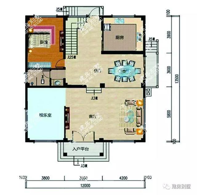開間12米四層農(nóng)村樓房設計圖，建好的都很滿意