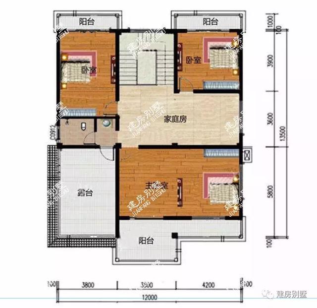 開間12米四層農(nóng)村樓房設計圖，建好的都很滿意