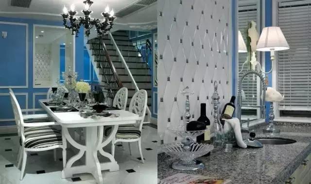 300平歐式藍(lán)調(diào)別墅裝修案例實(shí)拍，浪漫唯美