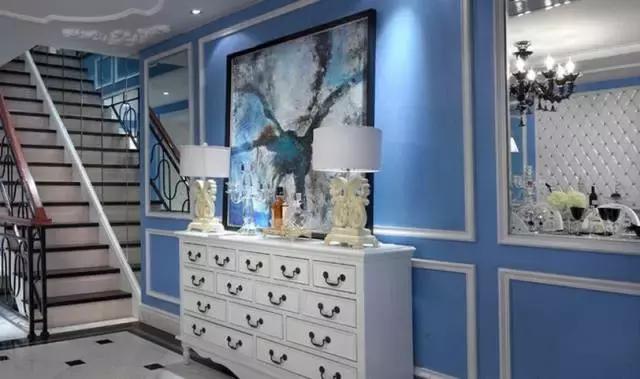 300平歐式藍(lán)調(diào)別墅裝修案例實(shí)拍，浪漫唯美