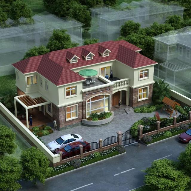 3套花園別墅外觀效果圖，有花園才稱得上別墅