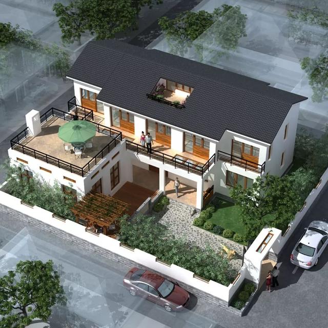 3套花園別墅外觀效果圖，有花園才稱得上別墅