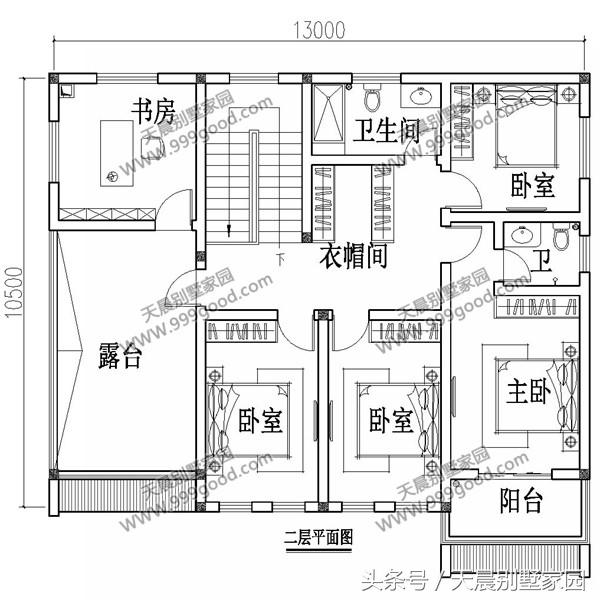 13X10.5米徽派二層別墅設(shè)計(jì)方案，中式風(fēng)格