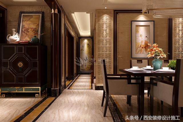 別墅豪華高端中式風(fēng)格裝修實(shí)景照片圖，大氣