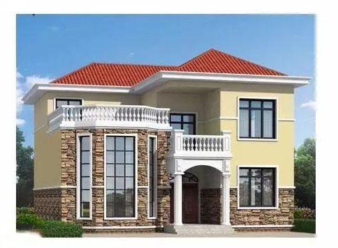 11*11米帶露臺(tái)現(xiàn)代二層農(nóng)村小洋樓設(shè)計(jì)圖，附施工過(guò)程