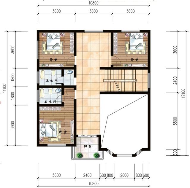 11*11米帶露臺(tái)現(xiàn)代二層農(nóng)村小洋樓設(shè)計(jì)圖，附施工過(guò)程