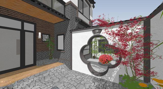 二層帶庭院中式別墅設(shè)計(jì)方案，喜歡中式建筑的收藏吧