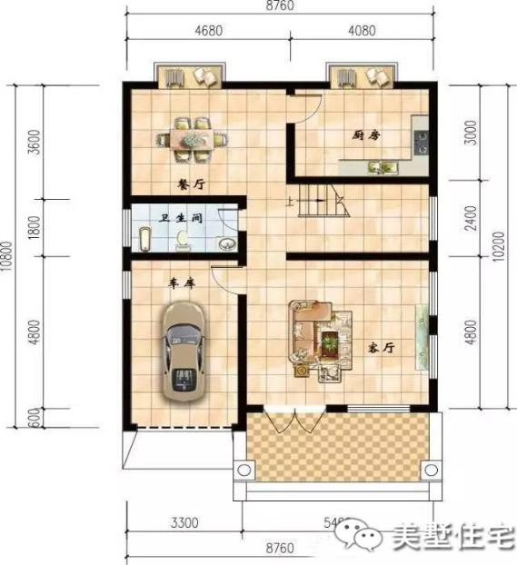 幾款帶車庫的農(nóng)村自建樓房方案圖，3、4層的都有