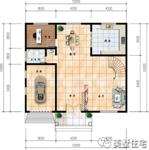 幾款帶車庫的農(nóng)村自建樓房方案圖，3、4層的都有