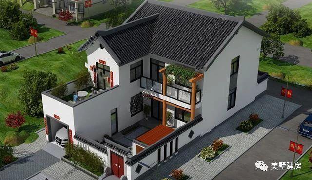 傳統(tǒng)古典中式二層自建房設(shè)計方案圖，建一棟輕松搞定丈母娘