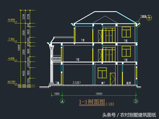 150平左右三層單家獨院式別墅方案圖，30萬建起來