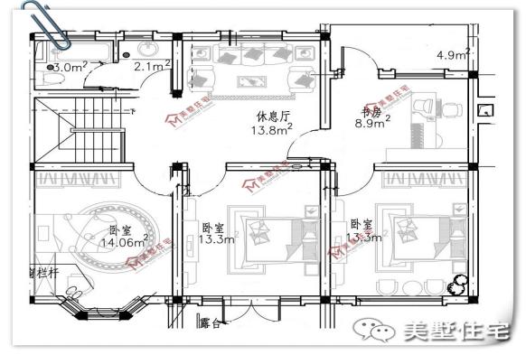 3款經(jīng)濟(jì)、實(shí)用的二層住宅方案圖，適合農(nóng)村老百姓建