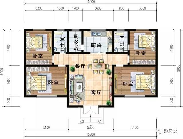 農(nóng)村蓋一層平房設(shè)計(jì)圖大全，一層也能蓋出別墅型