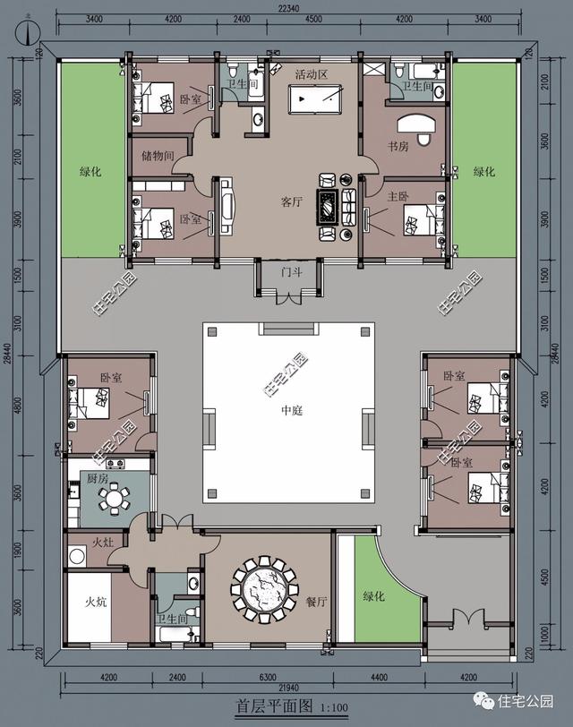 四合院戶型方案圖大全，徽派四合院PK北式四合院
