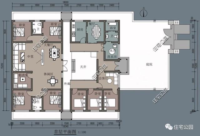 四合院戶型方案圖大全，徽派四合院PK北式四合院