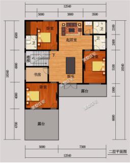 13X18米的農(nóng)村二層中式四合院方案戶型圖，農(nóng)村自建比較好