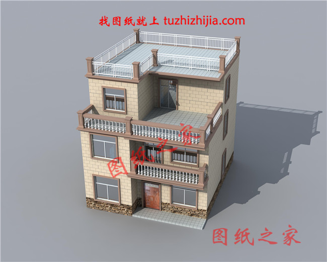 農村120平米三間三層樓房設計圖紙，農村理想住房設計圖