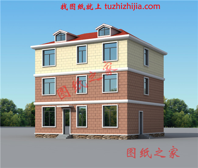 簡單實用新農(nóng)村三層住宅房屋設(shè)計圖，時尚大氣，低調(diào)