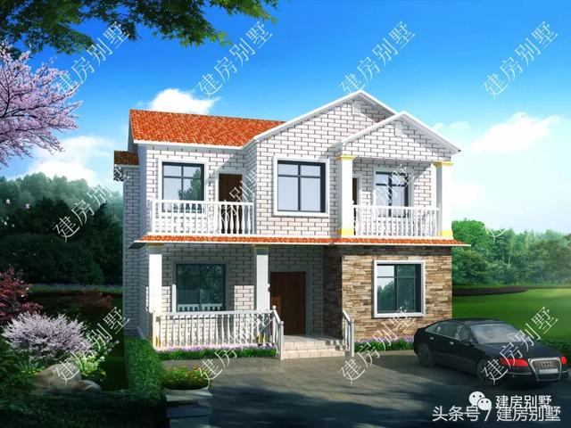 20萬自建鄉(xiāng)村田園二層小別墅，附方案圖和完工實(shí)景圖