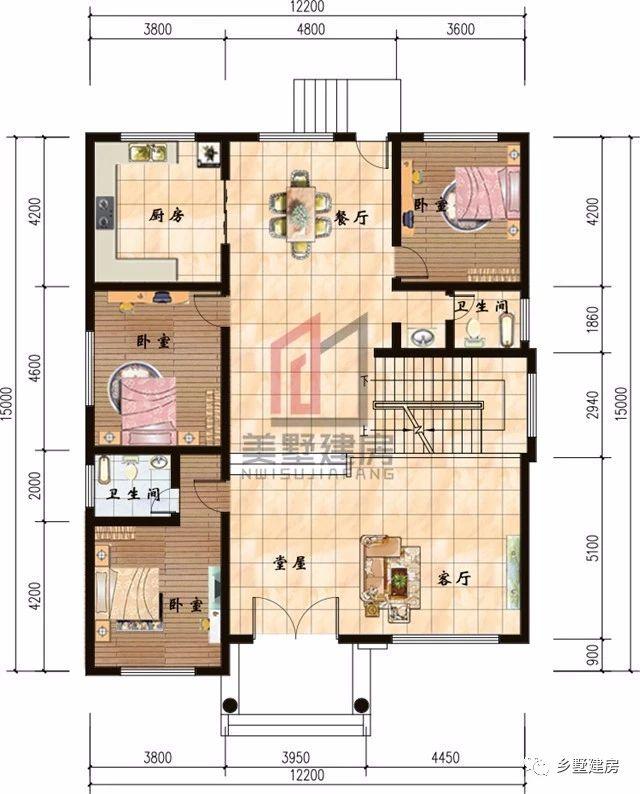 2套農(nóng)村四層自建樓房戶型圖，1套豪華，1套普通，你怎么選？