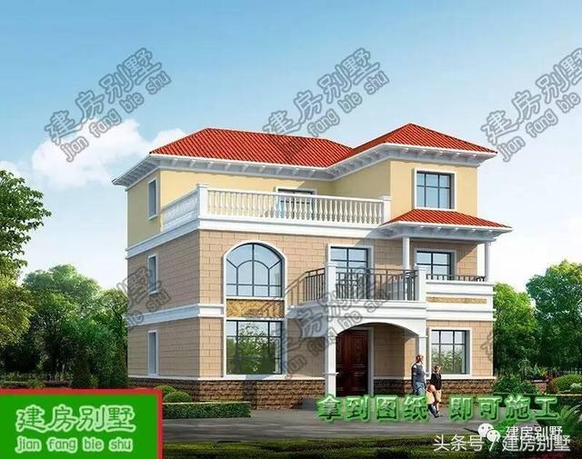 12米x12.8米三層別墅圖紙，還沒建就跟姐姐搶二樓主臥室了