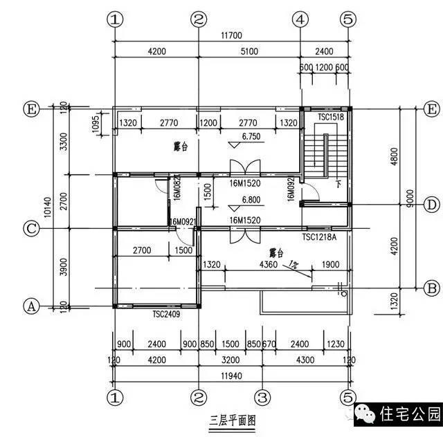 11.7X10米農(nóng)村3層別墅，兩側(cè)無窗、方正實用