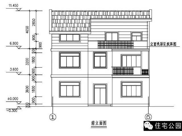 11.7X10米農(nóng)村3層別墅，兩側(cè)無窗、方正實用