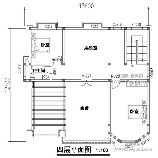農(nóng)村12.4X13.6別墅設(shè)計(jì)圖，如此實(shí)用的布局給我來一沓！