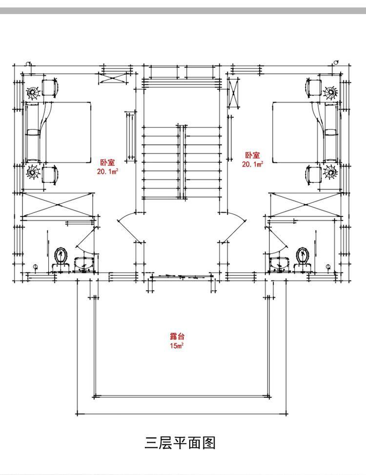 [房先生]三層對(duì)稱(chēng)自建房別墅圖紙 現(xiàn)代中式帶陽(yáng)光房大露臺(tái)