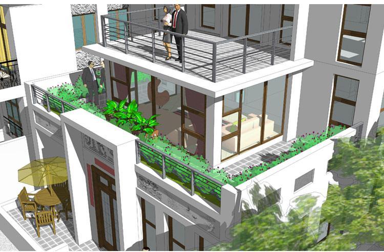 [房先生]三層對(duì)稱(chēng)自建房別墅圖紙 現(xiàn)代中式帶陽(yáng)光房大露臺(tái)