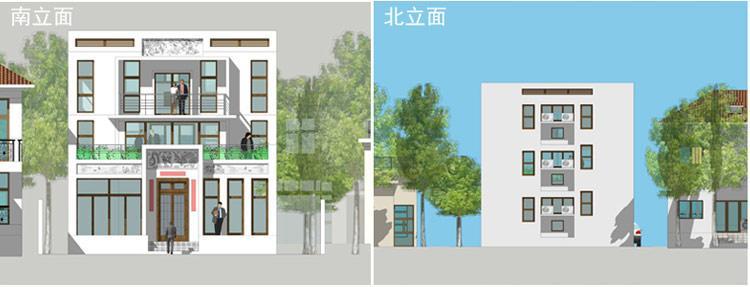 [房先生]三層對(duì)稱(chēng)自建房別墅圖紙 現(xiàn)代中式帶陽(yáng)光房大露臺(tái)