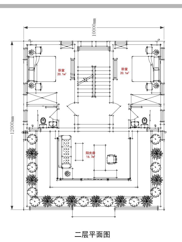 [房先生]三層對(duì)稱(chēng)自建房別墅圖紙 現(xiàn)代中式帶陽(yáng)光房大露臺(tái)