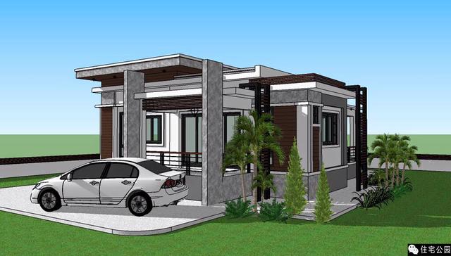 一層現(xiàn)代小平房，簡單舒適又安詳！含3D展示