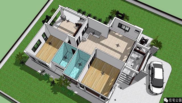 一層現(xiàn)代小平房，簡單舒適又安詳！含3D展示