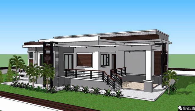 一層現(xiàn)代小平房，簡單舒適又安詳！含3D展示