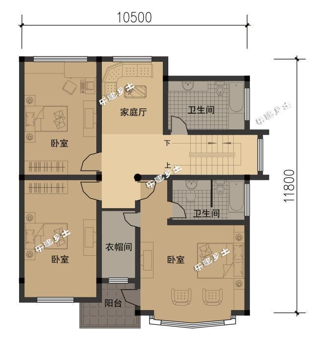 10x12米兩層半英倫別墅全套圖紙，占地面積小，實(shí)用又大方！