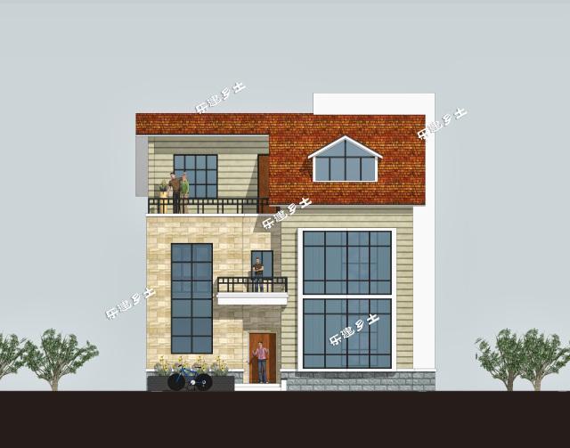 10x12米兩層半英倫別墅全套圖紙，占地面積小，實(shí)用又大方！