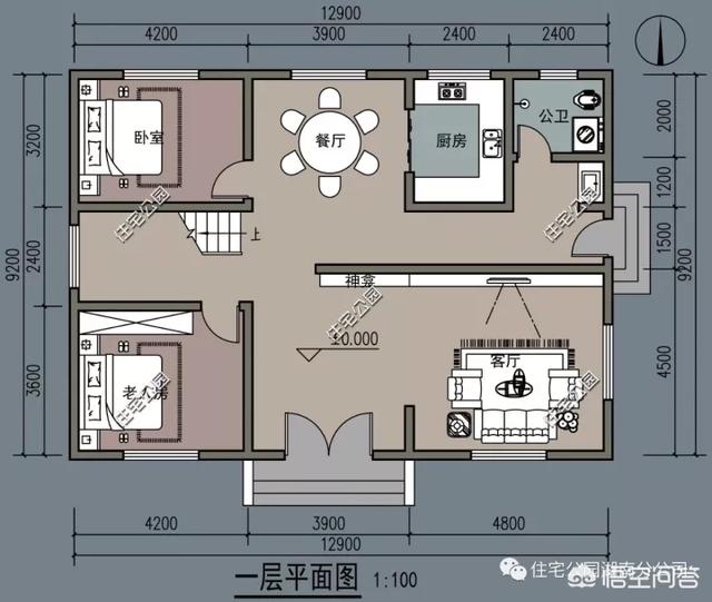 進(jìn)深8.5米，開(kāi)間12米，帶堂屋的樓房設(shè)計(jì)圖怎么做？