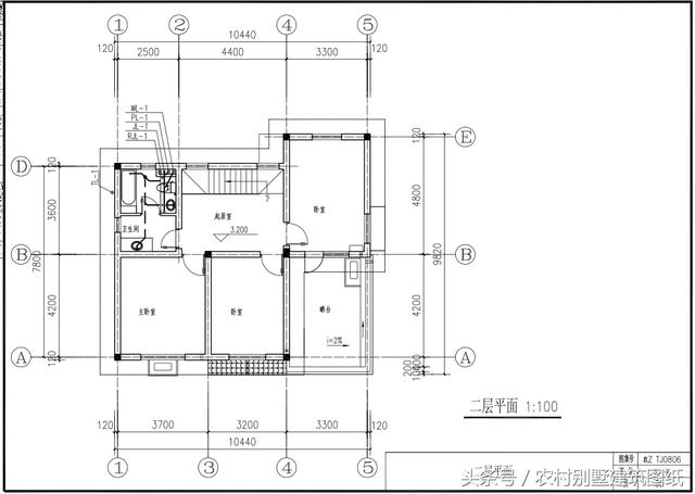 10.44米X9.24米二層新農(nóng)村獨棟房子設(shè)計圖，田園氣息