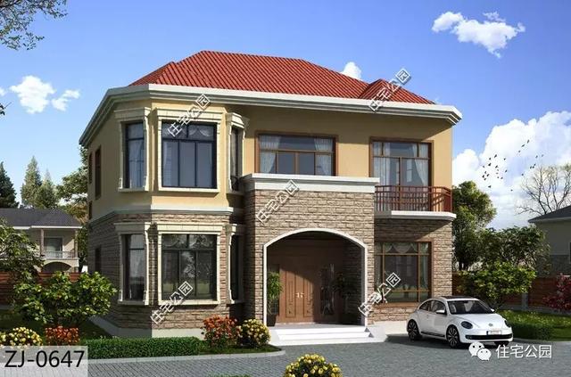 5套占地100平的時(shí)尚二層小洋樓圖，2024年新款