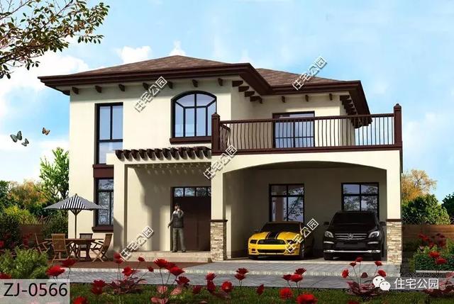 5套占地100平的時(shí)尚二層小洋樓圖，2024年新款