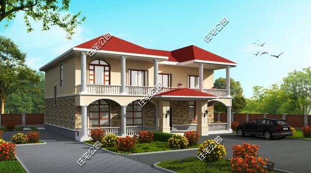 5套占地100平的時(shí)尚二層小洋樓圖，2024年新款