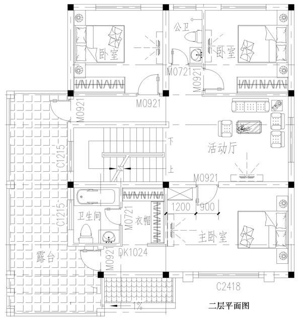 造價(jià)低的二層簡單房子方案圖，20萬建主體沒問題