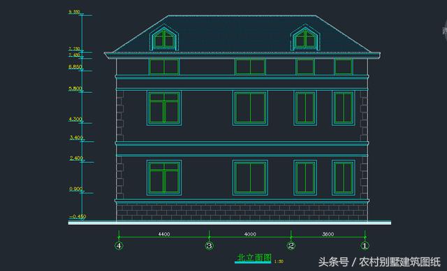 12米X10.8米三層旋轉(zhuǎn)樓梯房屋設(shè)計(jì)圖，拿到即可施工