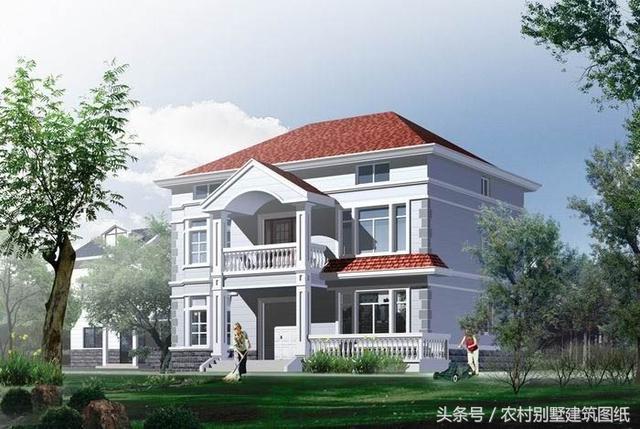 12米X10.8米三層旋轉(zhuǎn)樓梯房屋設(shè)計(jì)圖，拿到即可施工