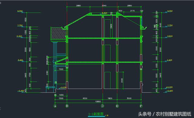 12米X10.8米三層旋轉(zhuǎn)樓梯房屋設(shè)計(jì)圖，拿到即可施工