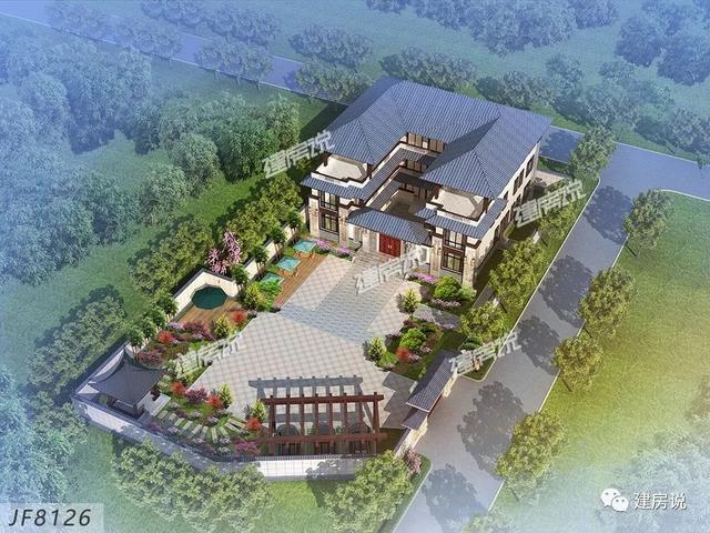 2款富豪專屬新中式別墅設(shè)計方案圖，家大業(yè)大的自建有面子