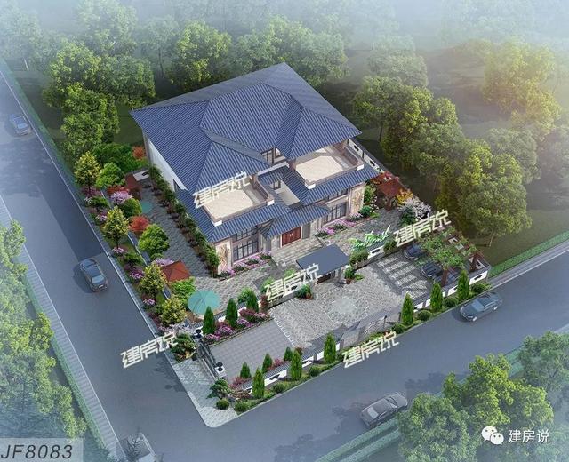 2款富豪專屬新中式別墅設(shè)計方案圖，家大業(yè)大的自建有面子