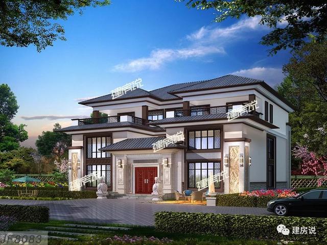 2款富豪專屬新中式別墅設(shè)計方案圖，家大業(yè)大的自建有面子