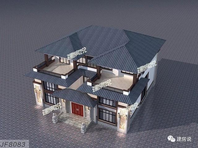 2款富豪專屬新中式別墅設(shè)計方案圖，家大業(yè)大的自建有面子